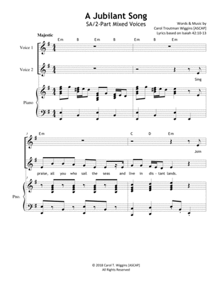 Book cover for A Jubilant Song (SA/2-Part Mixed)