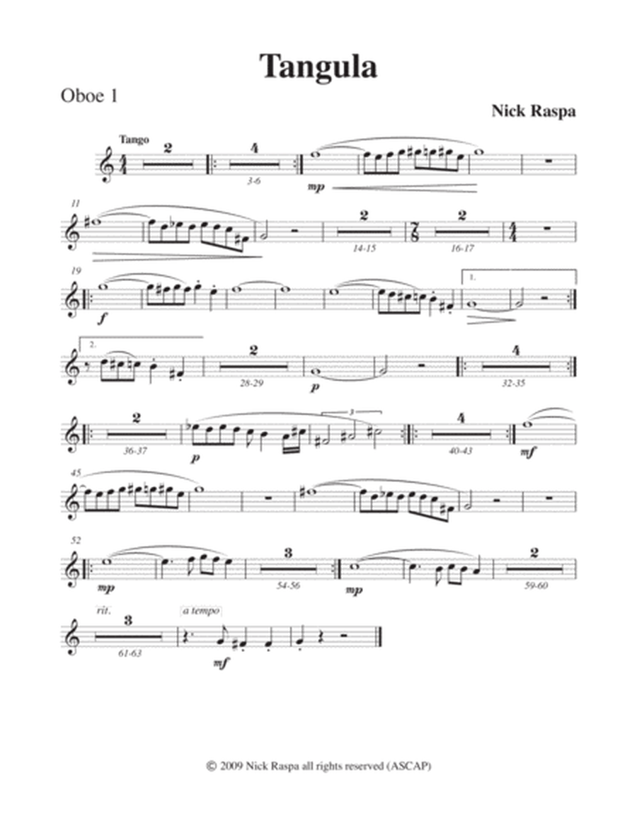 Three Dances for Halloween - Oboe 1 part