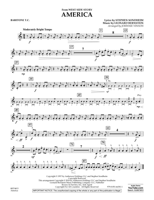 America (from West Side Story) (arr. Vinson) - Baritone T.C.
