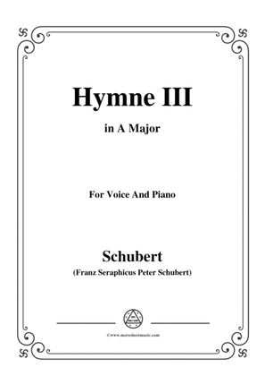 Book cover for Schubert-Hymne(Hymn III),D.661,in A Major,for Voice&Piano