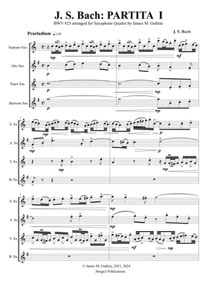 Bach: Six Partitas Complete BWV 825-830 for Saxophone Quartet