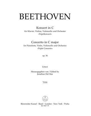 Book cover for Concerto for Piano, Violin, Violoncello and Orchestra C major op. 56 'Triple Concerto'