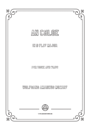 Book cover for Mozart-An Chloe in D flat Major,for Voice and Piano