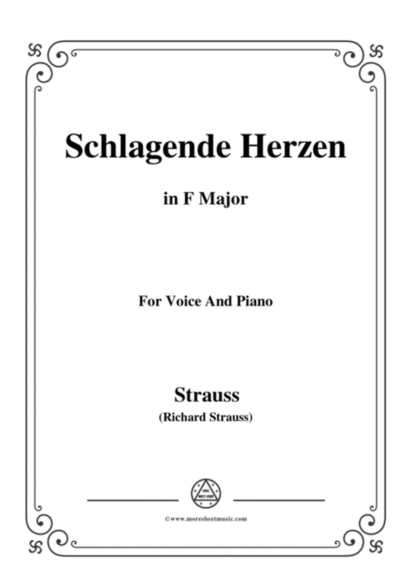 Richard Strauss-Schlagende Herzen in F Major,for Voice and Piano image number null