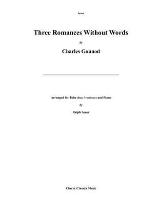 Book cover for Three Romances Without Words for Tuba or Bass Trombone & Piano