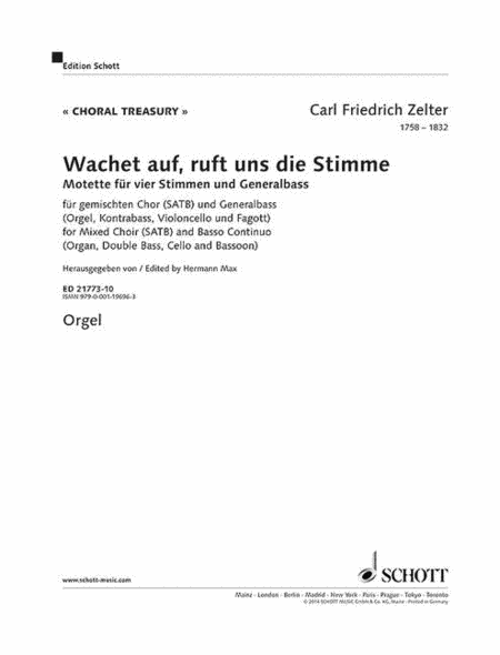 Wachet Auf, Ruft Uns Die Stimme Separate Part Organ