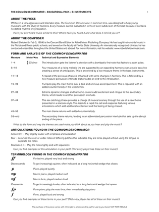 The Common Denominator: Bb Educational Pack