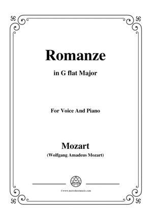 Book cover for Mozart-Romanze,in G flat Major,for Voice and Piano