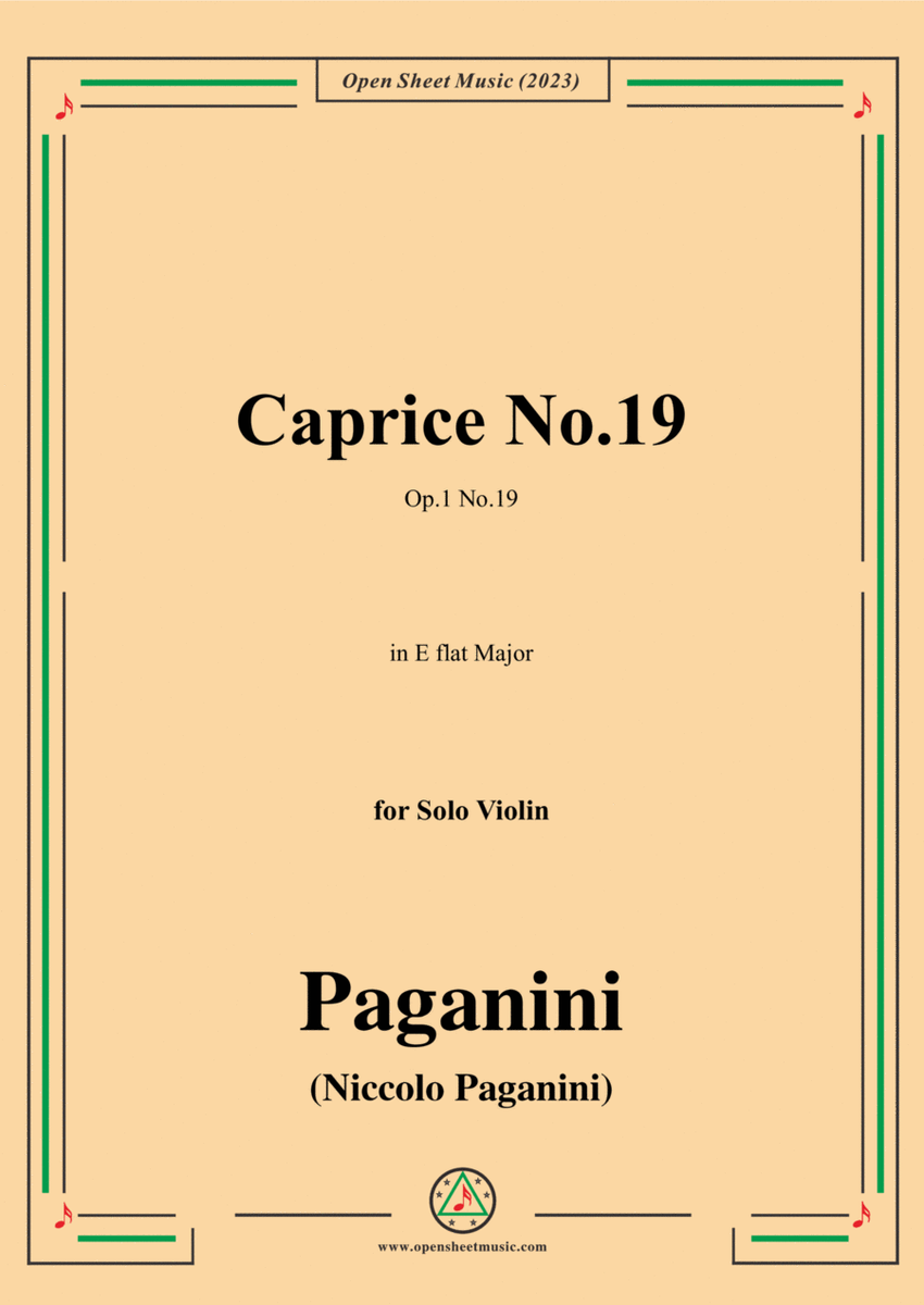 Paganini-Caprice No.19,Op.1 No.19,in E flat Major,for Solo Violin image number null
