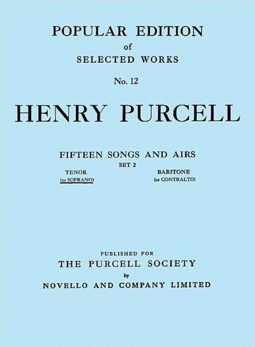 Purcell 15 Songs & Airs 2 High Voice