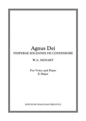 Book cover for Agnus Dei - Vesperae solennes de confessore (E Major)