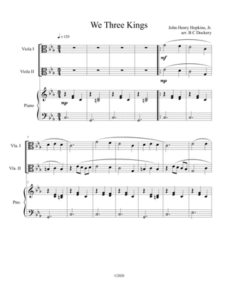 We Three Kings (viola duet) with optional piano accompaniment
