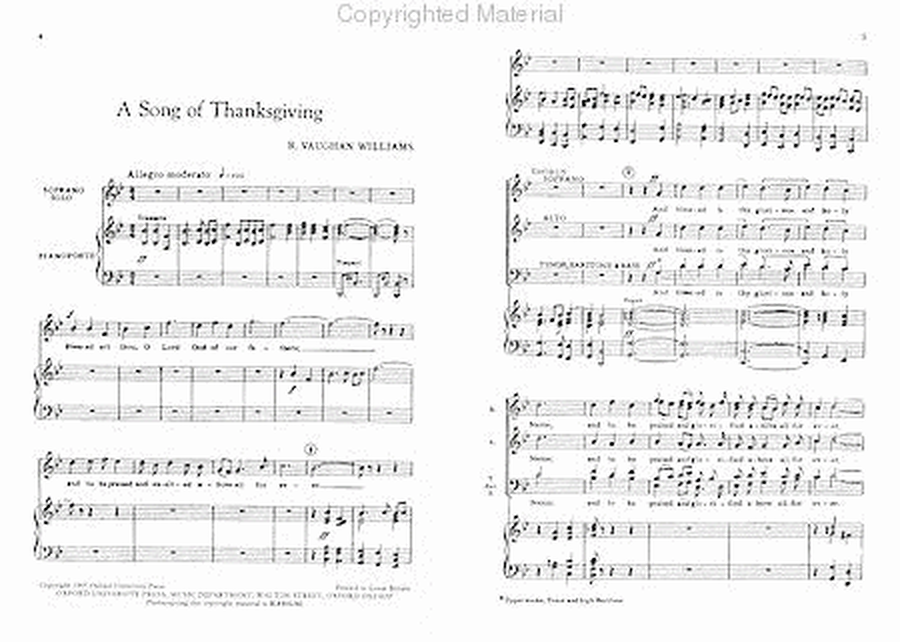 A Song of Thanksgiving