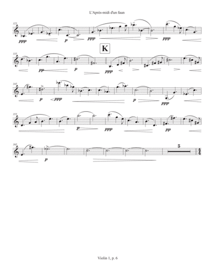 L'Après-midi d'un faun (2021) for soprano and string quartet, violin 1 part