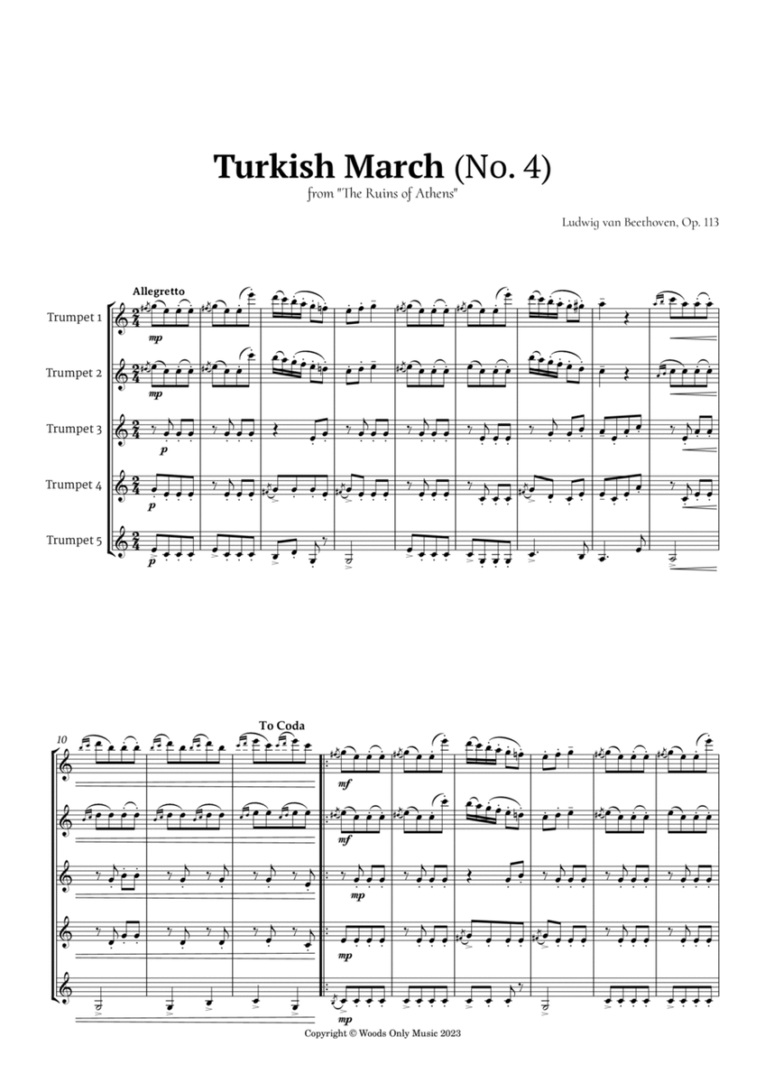 Turkish March by Beethoven for Trumpet Quintet image number null