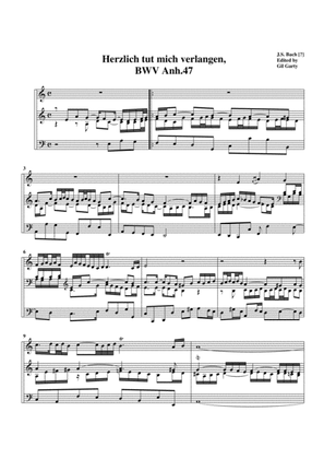 Book cover for Herzlich tut mich verlangen, BWV Anh. 47 for organ