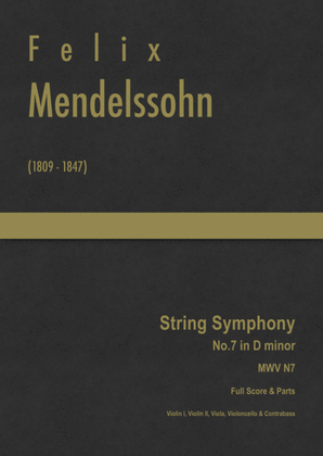 Book cover for Mendelssohn - String Symphony No.7 in D minor, MWV N 7