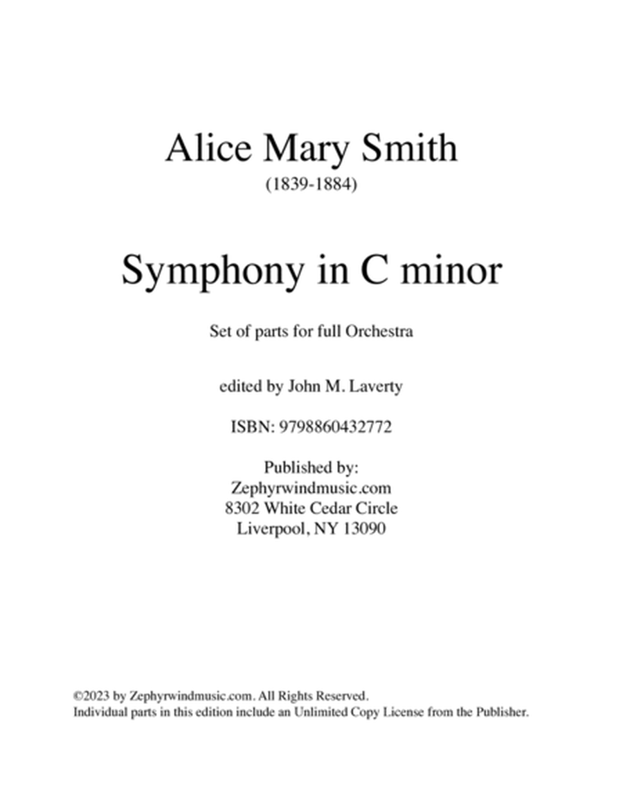 Symphony in c Minor - Complete set of parts for Orchestra