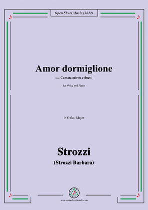 Book cover for Strozzi-Amor dormiglione,from Cantate,ariette e duetti,in G flat Major,for Voice and Piano