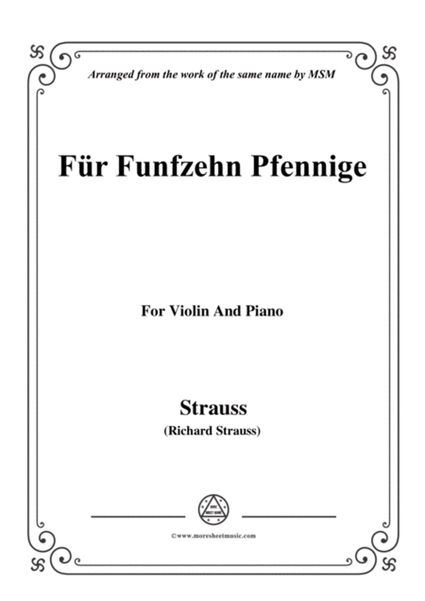 Richard Strauss-Für Funfzehn Pfennige, for Violin and Piano image number null