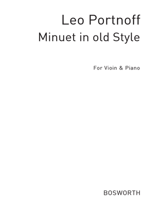 Book cover for Minuet In Old Style For Violin And Piano