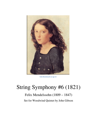 Book cover for String Symphony #6 set for Woodwind Quintet