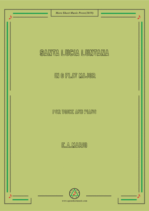 Book cover for Mario-Santa Lucia Luntana in G flat Major