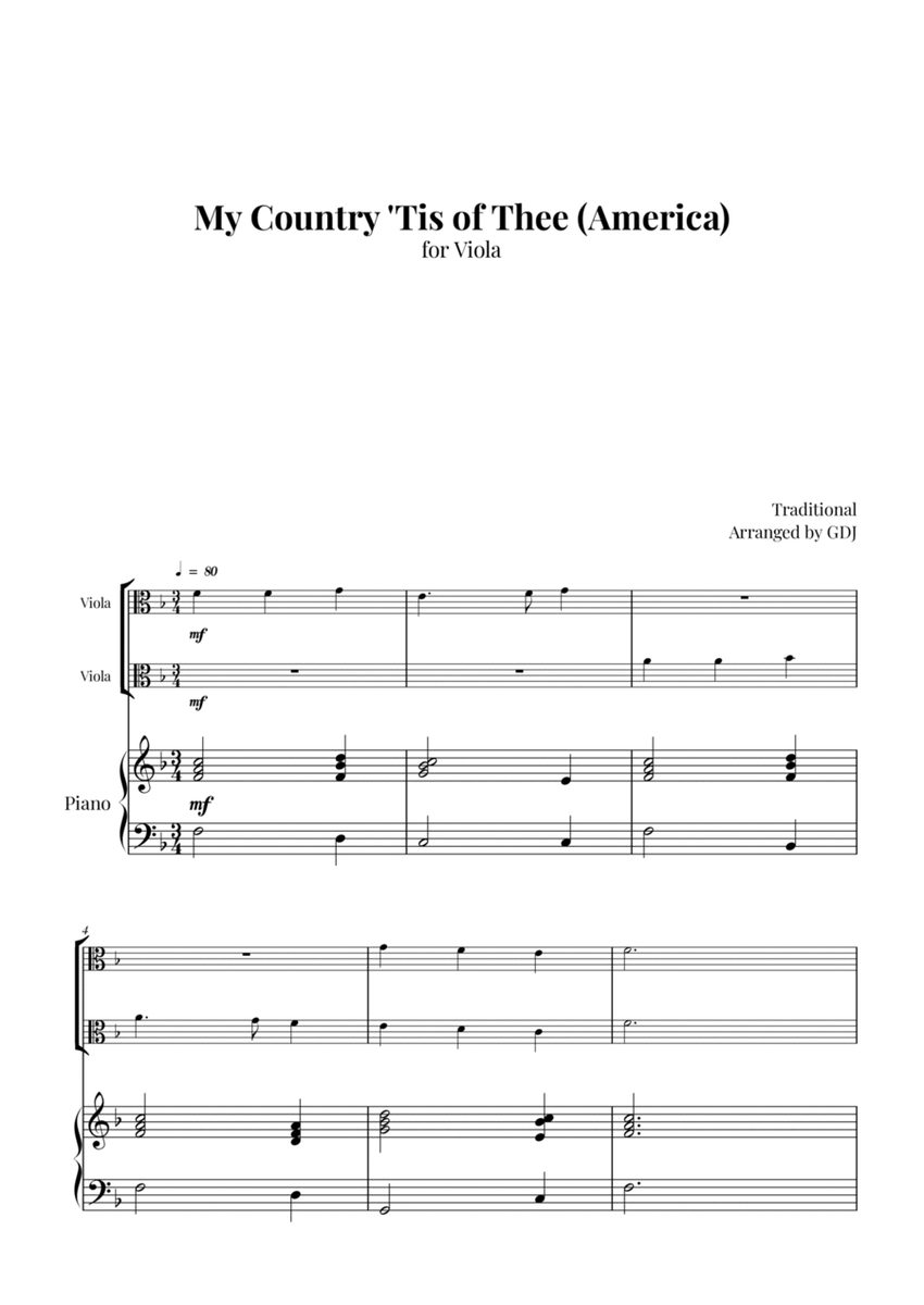 My Country 'Tis of Thee (America)