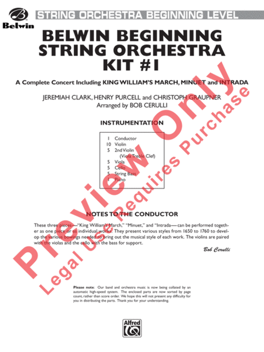 Belwin Beginning String Orchestra Kit #1