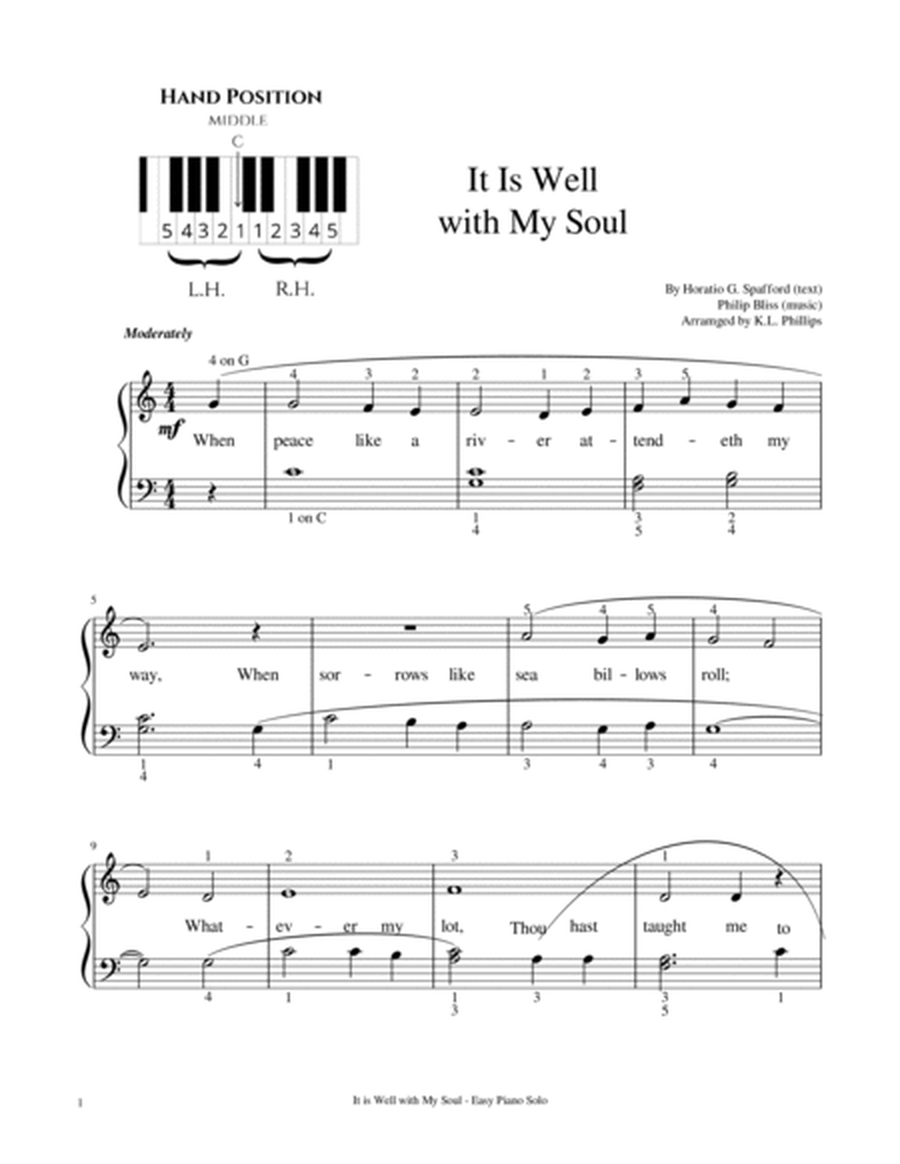 It Is Well with My Soul - Easy Piano Solo image number null