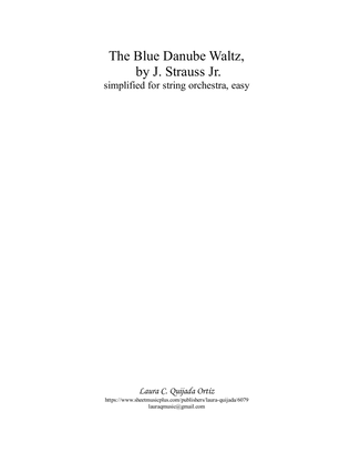 Book cover for The Blue Danube Waltz, EASY for string orchestra. SCORE & PARTS
