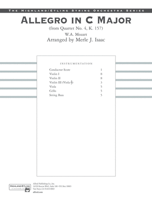 Book cover for Allegro in C Major: Score