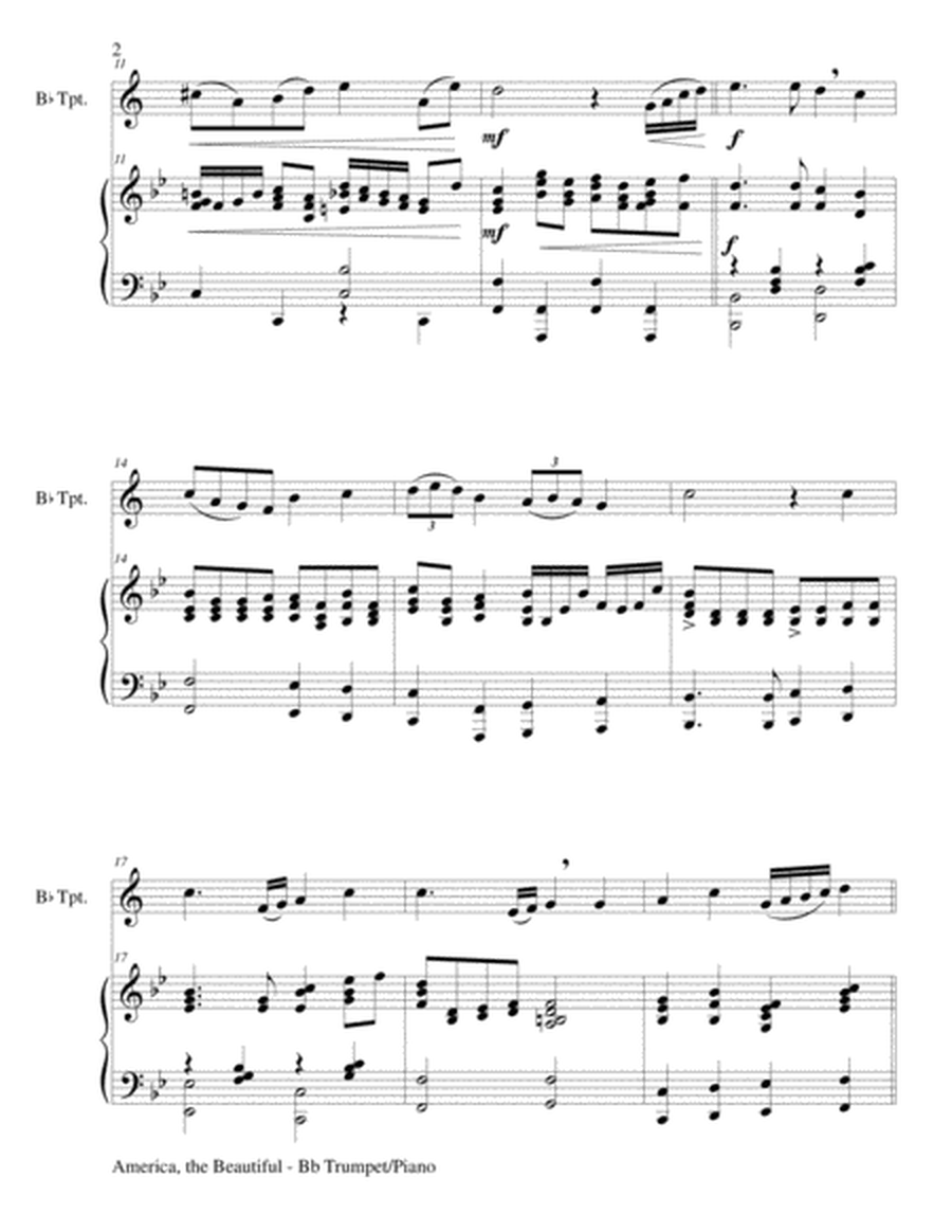 AMERICA, THE BEAUTIFUL (Duet – Bb Trumpet and Piano/Score and Parts) image number null