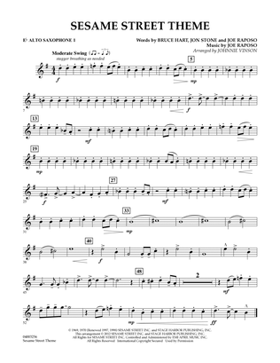 Sesame Street Theme - Eb Alto Saxophone 1