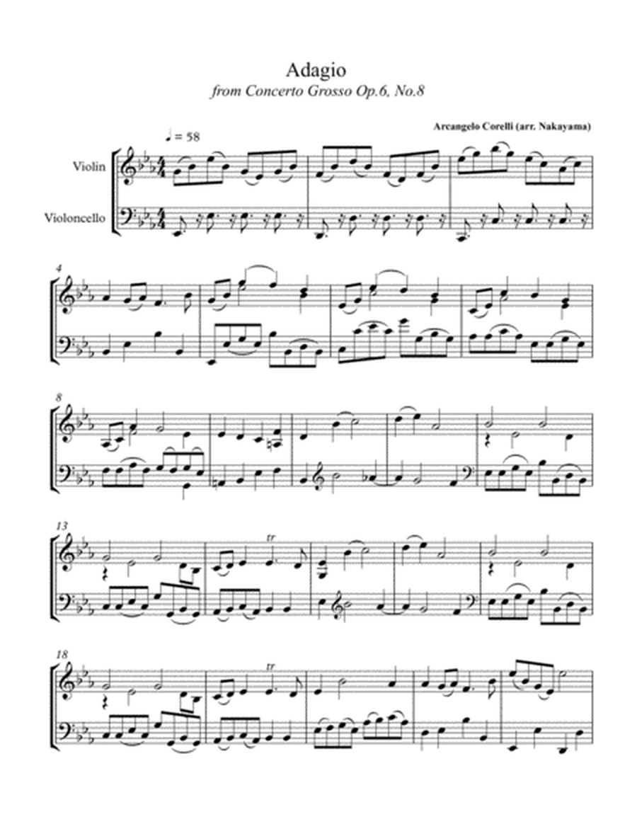 Corelli Adagio from Christmas Concerto - arr. for Violin & Cello