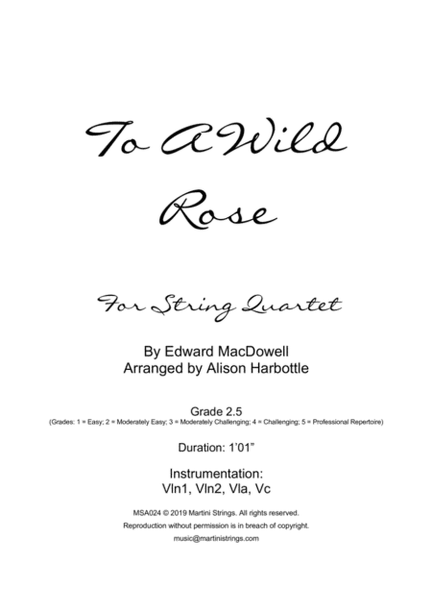 To A Wild Rose - string quartet image number null