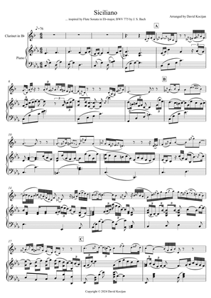 Bach: Siciliano from Flute Sonata in Eb-major (clarinet & piano)