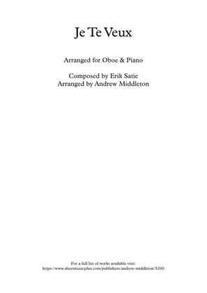 Je Te Veux arranged for Oboe and Piano