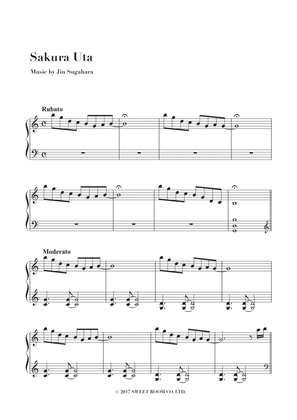 Joyful Spring PIano Solo Sheet Music "Sakura Uta"