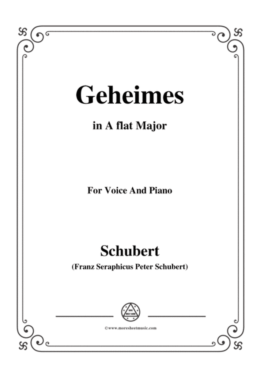 Schubert-Geheimes,Op.14 No.2,in A flat Major,for Voice&Piano image number null