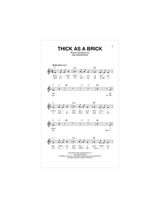Book cover for Thick As A Brick