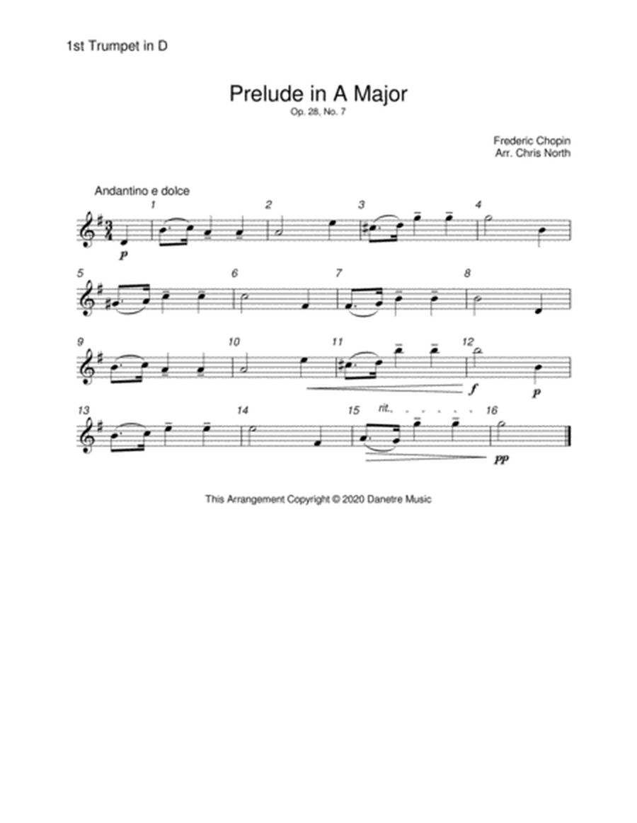 Prelude in A Major (Brass Quintet) image number null