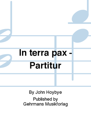 Book cover for In terra pax - Partitur