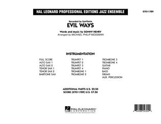 Evil Ways - Conductor Score (Full Score)