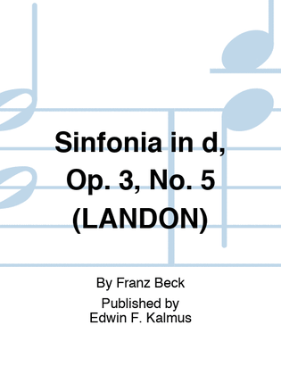 Book cover for Sinfonia in d, Op. 3, No. 5 (LANDON)