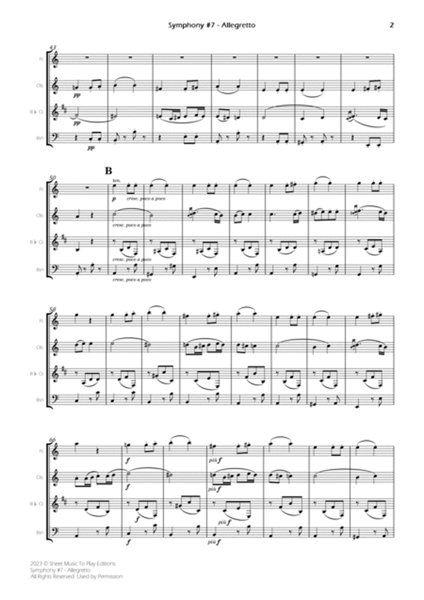 Symphony No.7, Op.92 - Allegretto - Woodwind Quartet (Full Score) - Score Only image number null