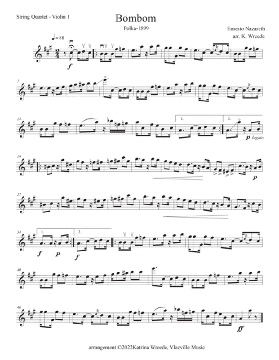 Bom Bom (Brazilian Polka) for String Quartet image number null
