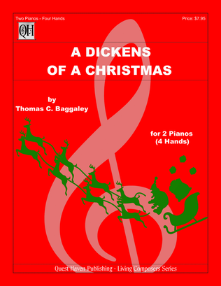 Book cover for A Dickens of a Christmas (2 Pianos 4 Hands formatting)