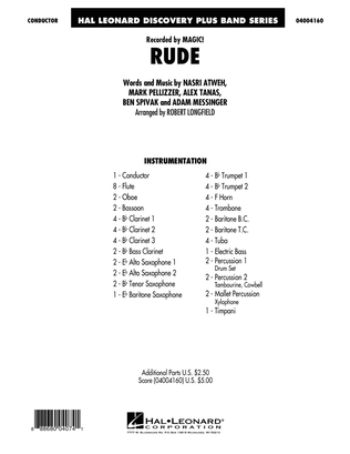 Rude - Conductor Score (Full Score)