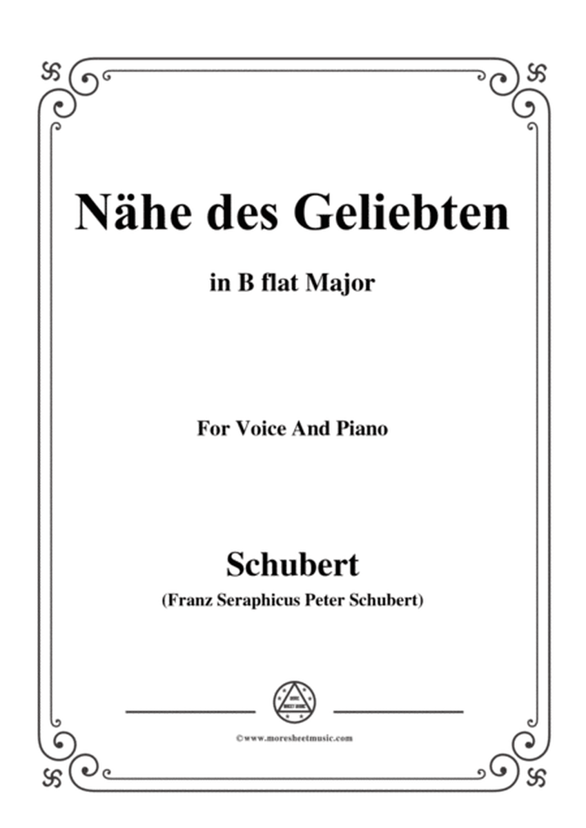 Schubert-Nähe des Geliebten,Op.5 No.2,in B flat Major,for Voice&Piano image number null